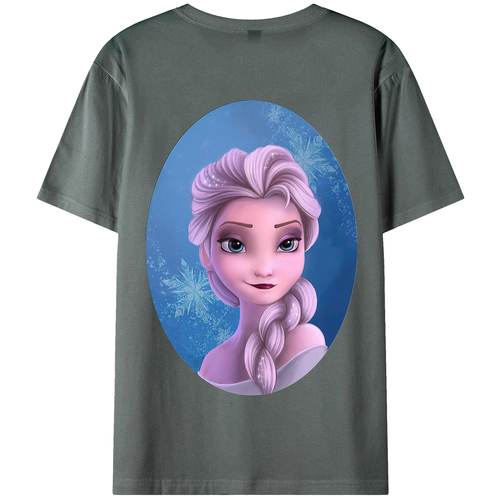 （画像用） アナと雪の女王 アンナ エルサ Frozen Anna Elsa 綿100％半袖Tシャツ（背面プリント）